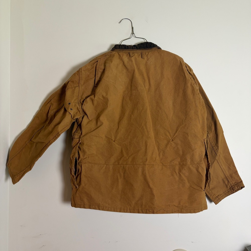 Vintage Penneys Foremost Hunting Jacket Brown Canvas Game Bag Corduroy Collar - Picture 8 of 12